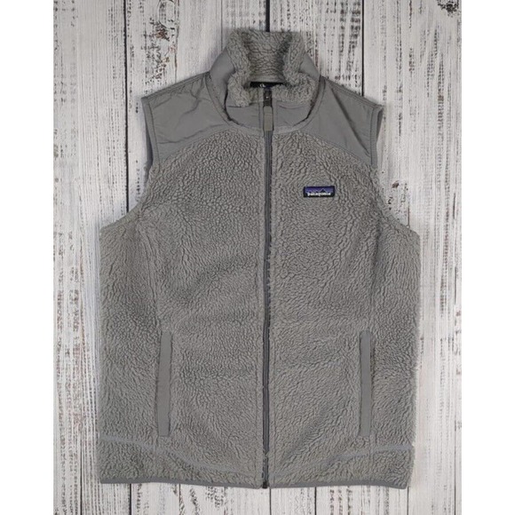 2014 Patagonia Worn Wear Womens Retro X Sherpa Deep Pile Vest Gray Size L - Picture 2 of 6